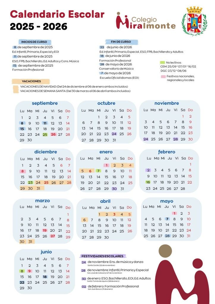 Documento A4 Calendario 2025 Sencillo Retro Azul - 2